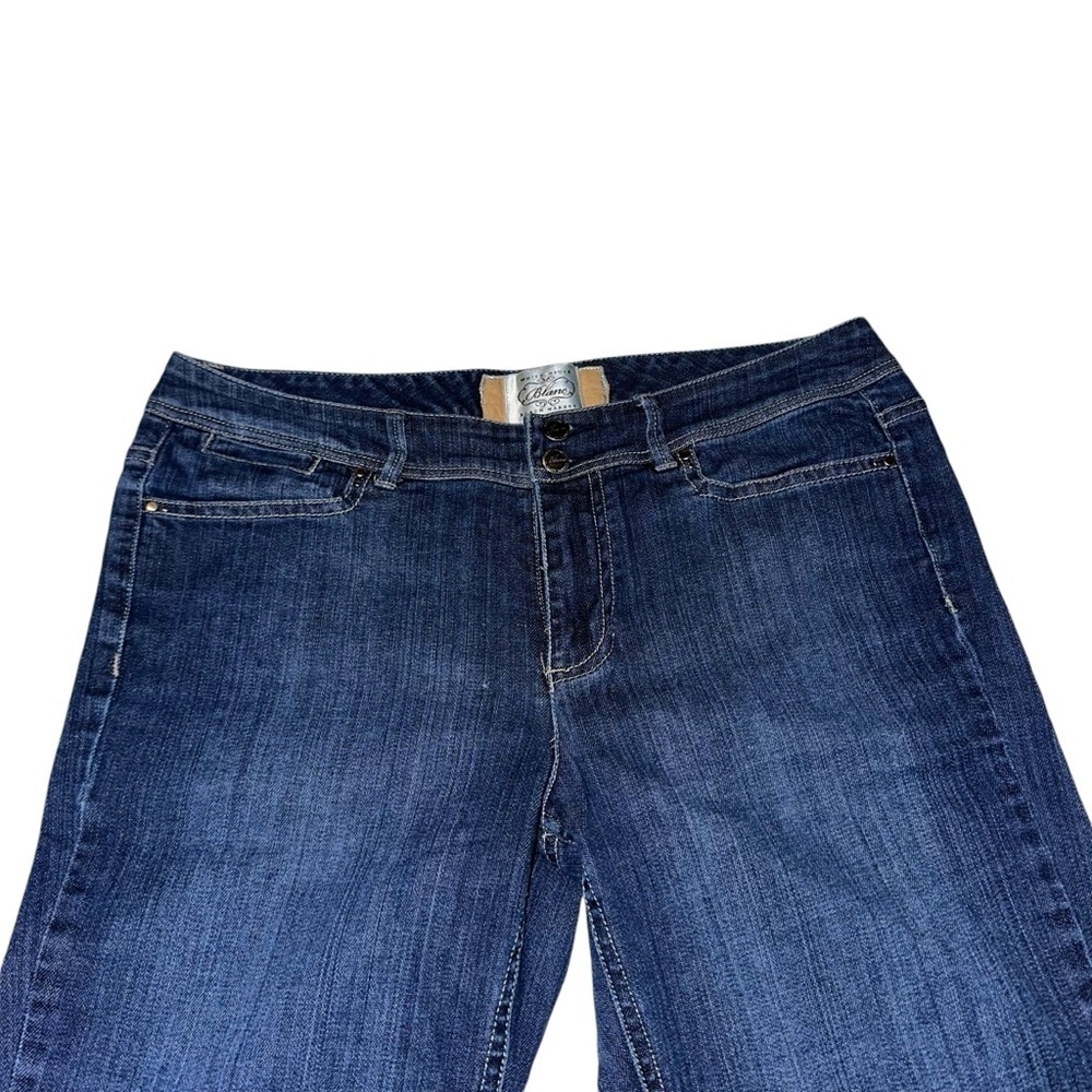 White House Black Market Blanc Dark Blue Denim WideLeg size 8r - Picture 2 of 14